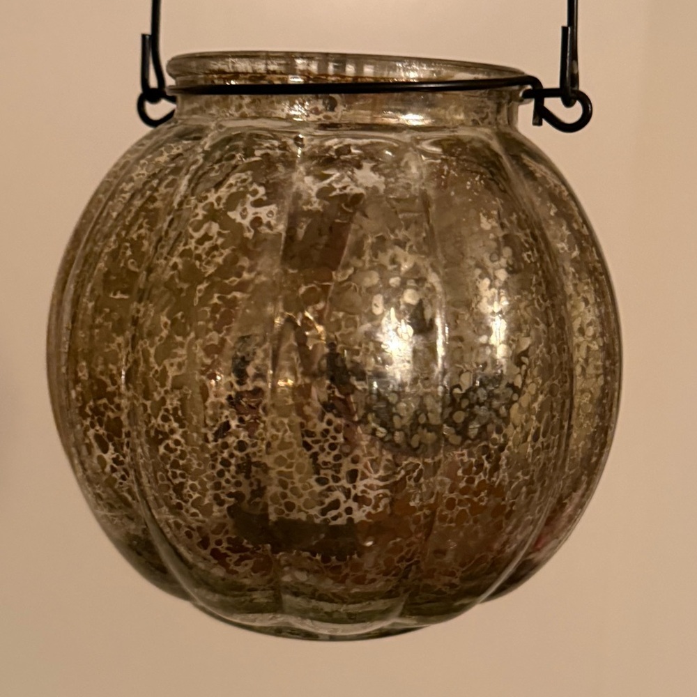 Mercury Glass Jack-o’-lantern Holder - Picture 4 of 16
